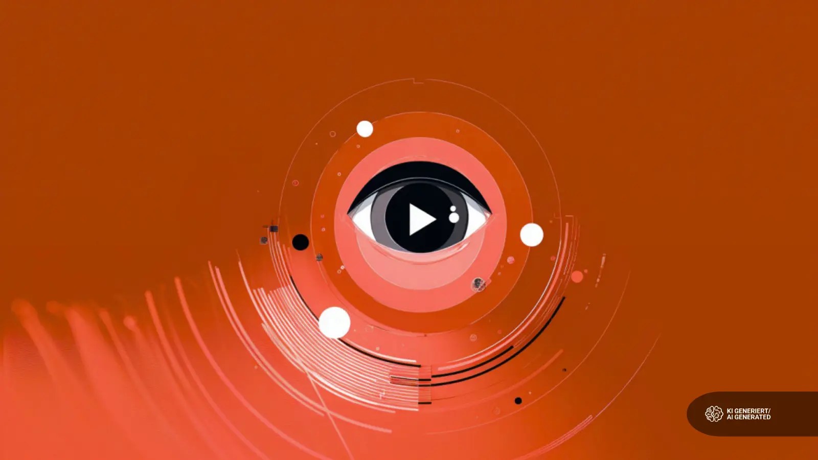 Auge mit Play-Zeichen als Pupille als Symbol für Video Views